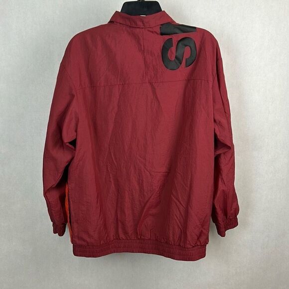 Adidas Big Logo Colorblock Jacket Windbreaker Sz Medium Orange Red Pink Black - Picture 7 of 12
